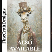 Steampunk ビクトリアン Giraffe、Top Hat CA5 Decopage 薄葉紙