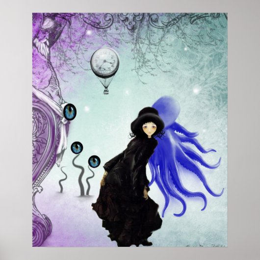 Steampunk ポップ・アートの Surrealism Artポスター – あなたを見る ポスター (正面)