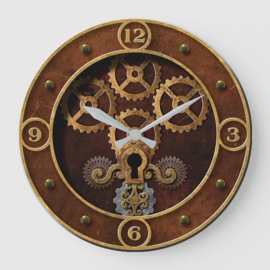 Steampunk ラージ壁時計 (正面)