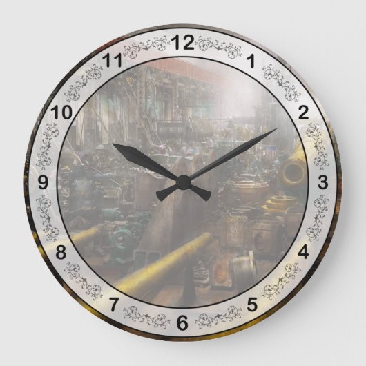 STEAMPUNK - 戦争 - 私たちは準備万端 ラージ壁時計 (正面)