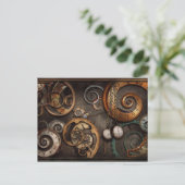 Steampunk -抽象芸術 – 時間が複雑 ポストカード (スタンド正面)