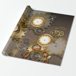Steampunk、時計およびギアI ラッピングペーパー