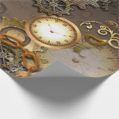 Steampunk、時計およびギアI ラッピングペーパー (角)