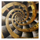 Steampunk -時計-時間の流れ タイル (正面)