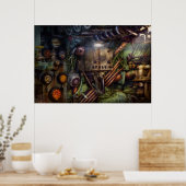 Steampunk – 海軍 – 通信ステーション ポスター (キッチン)