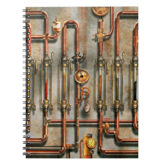 Steampunk – 潤滑マニホールド ノートブック (正面)