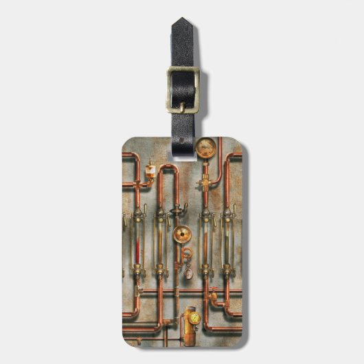 Steampunk – 潤滑マニホールド ラゲッジタグ (正面縦)
