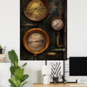 Steampunk – 配管 – ゲージングの成功 ポスター (ホームオフィス)