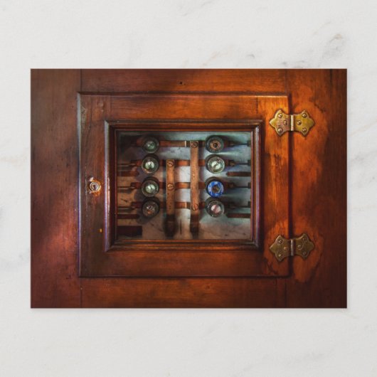 Steampunk – 電気 – ヒューズパネル ポストカード (正面)
