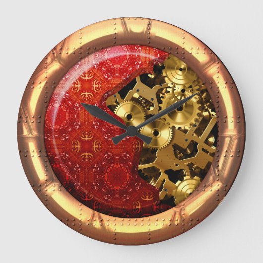 Steampunk 12Aの柱時計の選択 ラージ壁時計 (正面)