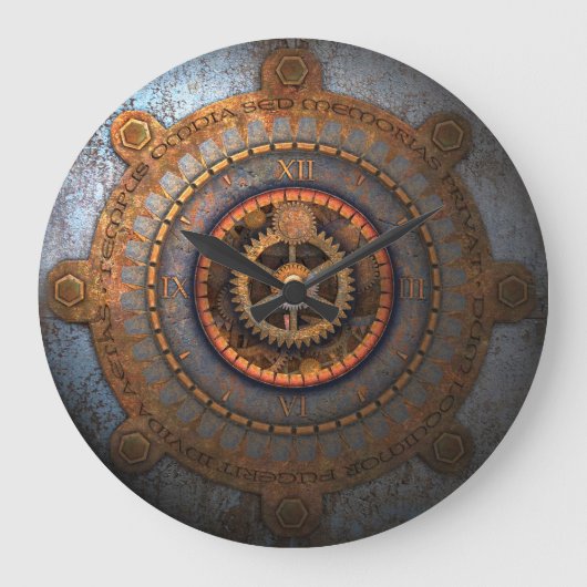 Steampunk 15 ラージ壁時計 (正面)