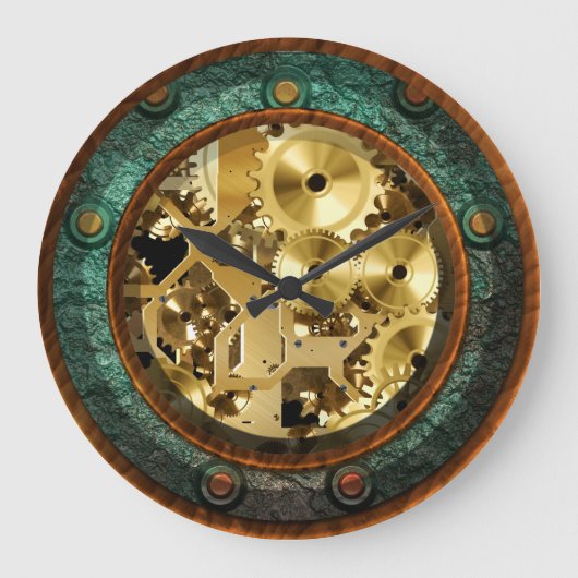 Steampunk 1B1の時計 ラージ壁時計 (正面)