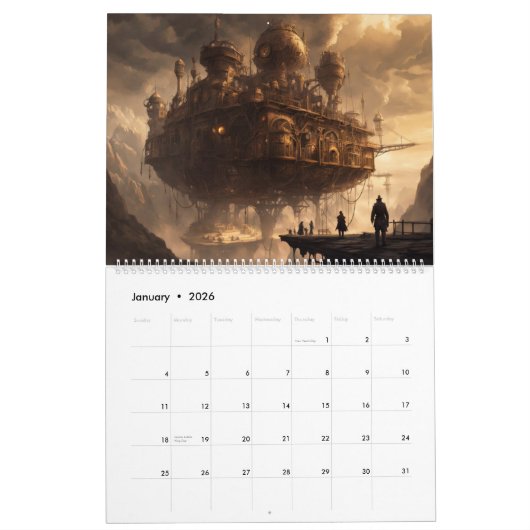 Steampunk Adventures Calendar カレンダー (1月 2026)