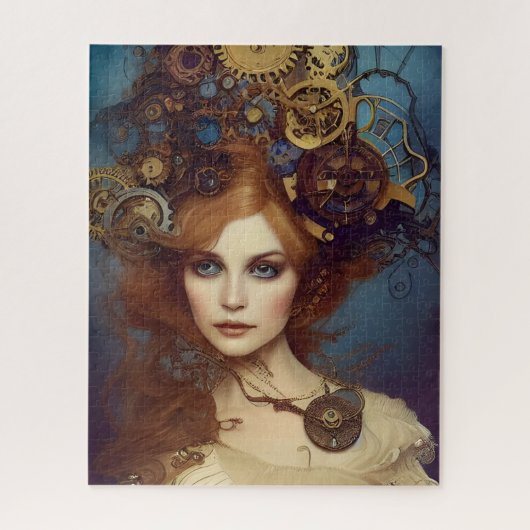 Steampunk Alice Stunning Fantasy Portrait ジグソーパズル (縦)