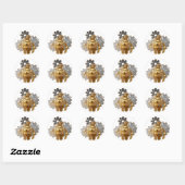 Steampunk Android used-Look ラウンドシール (シート)