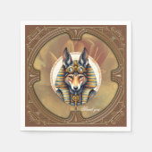 Steampunk Anubis Fox Portrait スタンダードカクテルナプキン (正面)