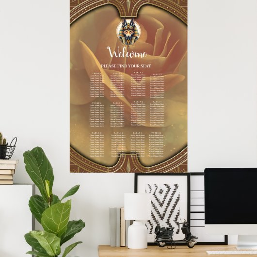 Steampunk Anubis Fox Portrait  ポスター (ホームオフィス)