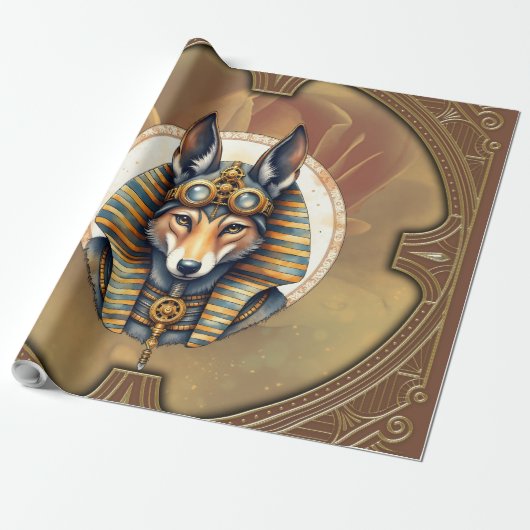 Steampunk Anubis Fox Portrait ラッピングペーパー (アンロールド)