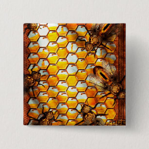 Steampunk - Apiary -はちの巣 缶バッジ