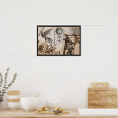 Steampunk apparitions over the Brooklyn Bridge ポスター (キッチン)