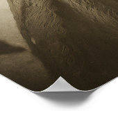 Steampunk Aviator Cat Sepia Portrait ポスター (角)