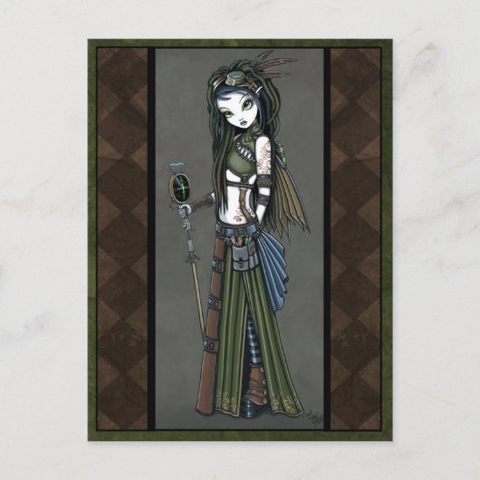 Steampunk Aviatrix妖精はがき「Cloud Burst」 ポストカード (正面)