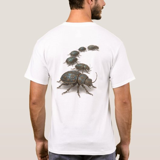 Steampunk Beetle Trio – Vintage. Tシャツ (裏面)