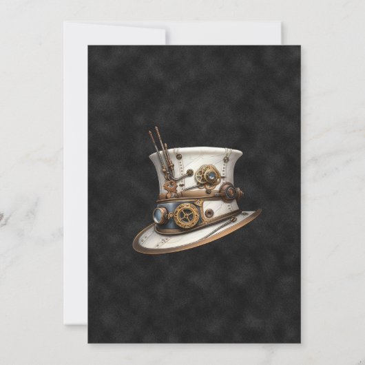 Steampunk Beige Personalized Wedding Invitation 招待状 (裏面)