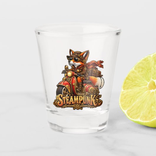 steampunk biker fox ショットグラス (正面)