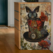 Steampunk Black Hat Decoupage 薄葉紙