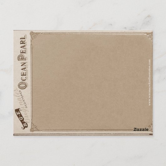 Steampunk Blowfishモバイル ポストカード (裏面)