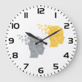 Steampunk Brain Power Cogwheel Heads ラージ壁時計 (正面)