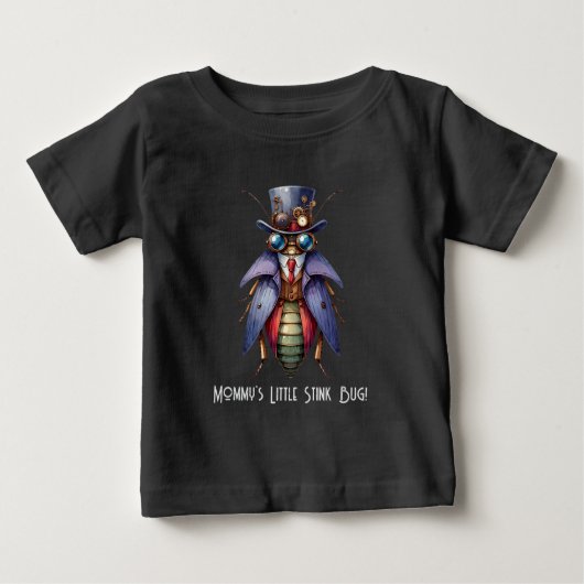 Steampunk Bug - Mommy's Little Stink Bug! ベビーTシャツ (正面)