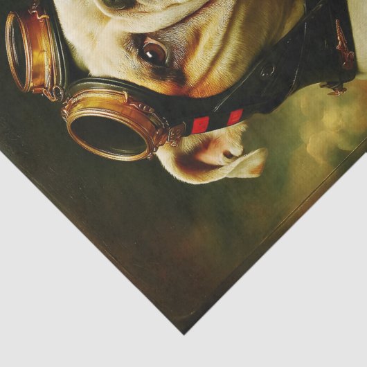 Steampunk Bulldog Aviator Portrait FC4R Decoupage 薄葉紙 (詳細)
