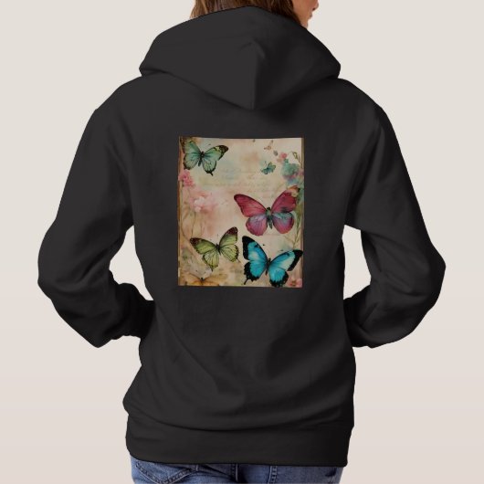 Steampunk Butterfly Skull – Luxury Abstract Street パーカ (裏面)