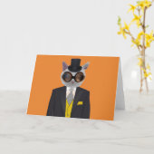 STEAMPUNK CATの挨拶状 カード (黄色い花)