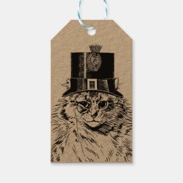 Steampunk Cat子猫インザトップハット ギフトタグ