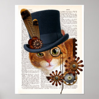 Steampunk Cat辞書ページ ポスター
