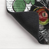 Steampunk Cat – トップハットと赤い黄色のメガネ マウスパッド (コーナー)