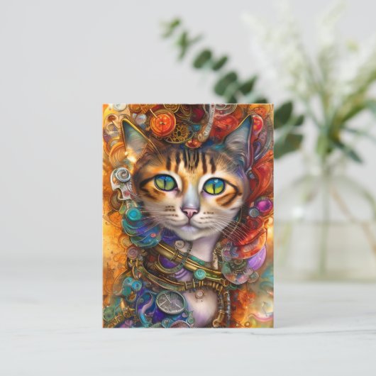 Steampunk Cat ポストカード (スタンド正面)
