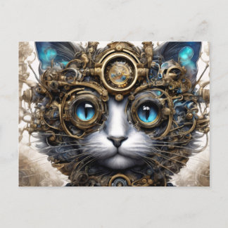 Steampunk Cat 2 ポストカード