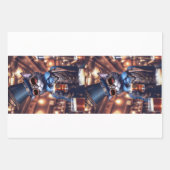 Steampunk cat, hat, goggles and beer - Decoupage ラッピングペーパーシート (正面3)