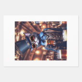 Steampunk cat, hat, goggles and beer - Decoupage ラッピングペーパーシート (正面2)