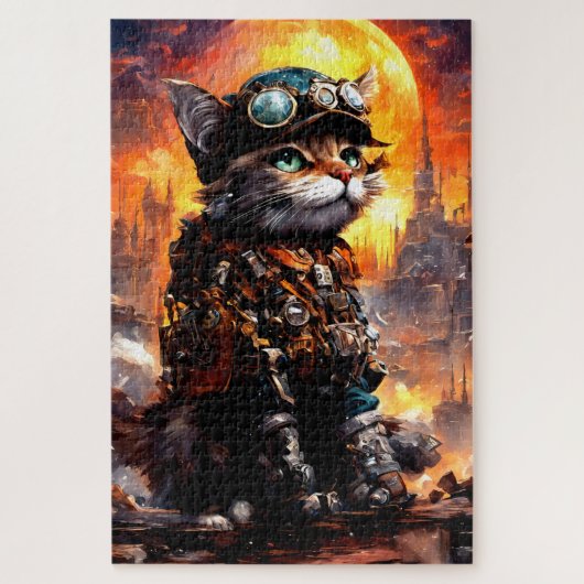 Steampunk Cat II ジグソーパズル (縦)