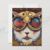 Steampunk Cat Notecardこんにちは シーズンカード (正面)