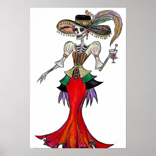 Steampunk Catrina, Dia de los Muertos poster ポスター (正面)