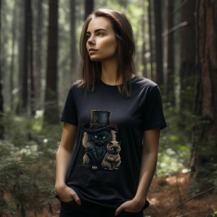 Steampunk Cats: Hats ビクトリアン & Blue Eyes Graphic Tシャツ
