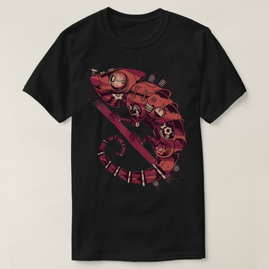 Steampunk chameleon  Gothic tees Tシャツ (デザイン正面)
