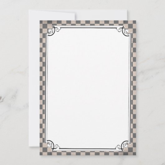 Steampunk Checkerboard結婚式招待状 招待状 (裏面)
