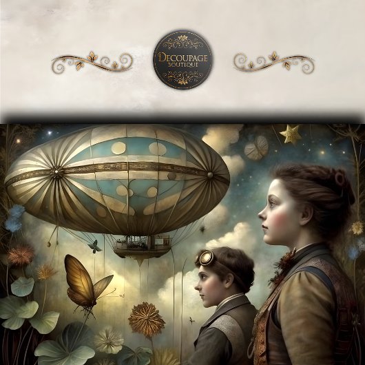 Steampunk Children Airship 薄葉紙